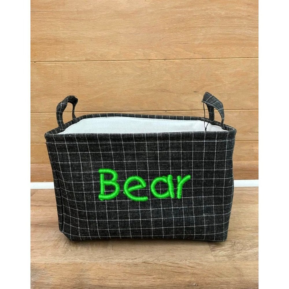 NWT CUSTOM Embroidered Toy Bin